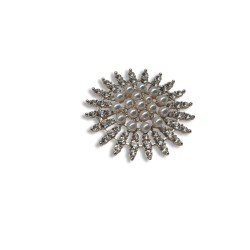 Crystal pearl brooch