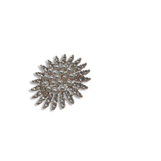 Crystal pearl brooch