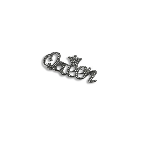 Crown letter brooch