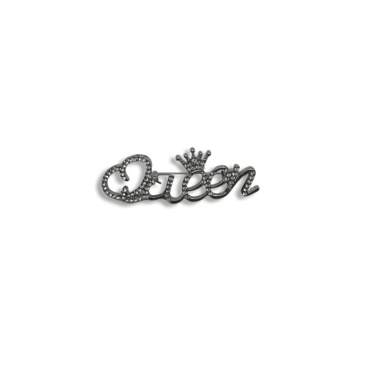 Crown letter brooch