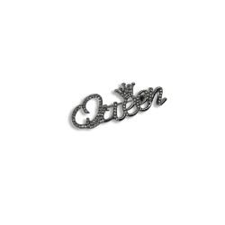 Crown letter brooch