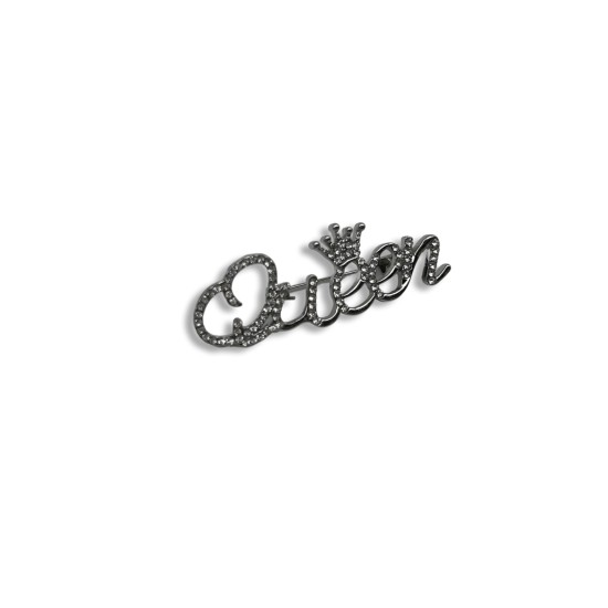 Crown letter brooch