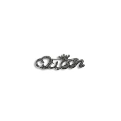Crown letter brooch