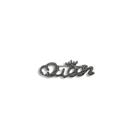 Crown letter brooch